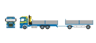 Herpa 926072 - H0 - Scania CR 20 ND Pritschen-Hängerzug Martin Wittwer